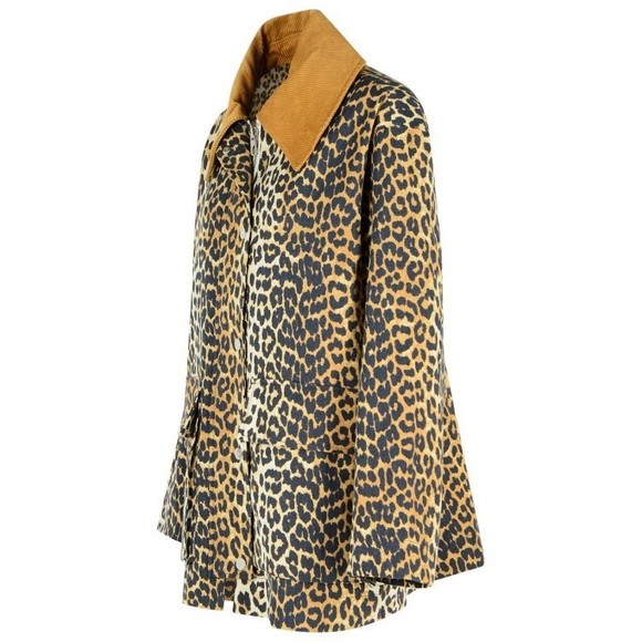 Ganni Leopard Print Midi Jacket In Tela - NWT - Picture 2 of 3